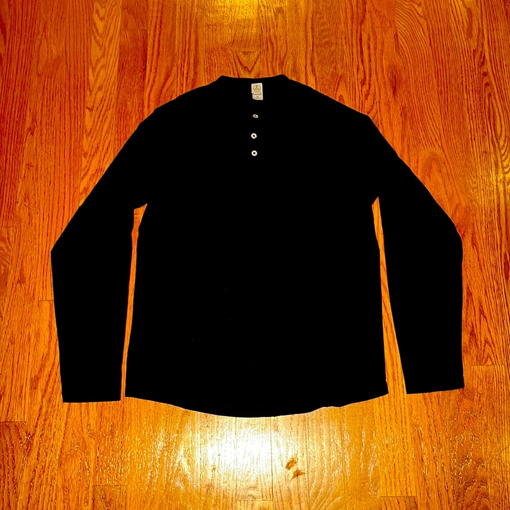 Alternative Apparel Men’s Small Black Organic Cotton Raglan Heather Henley